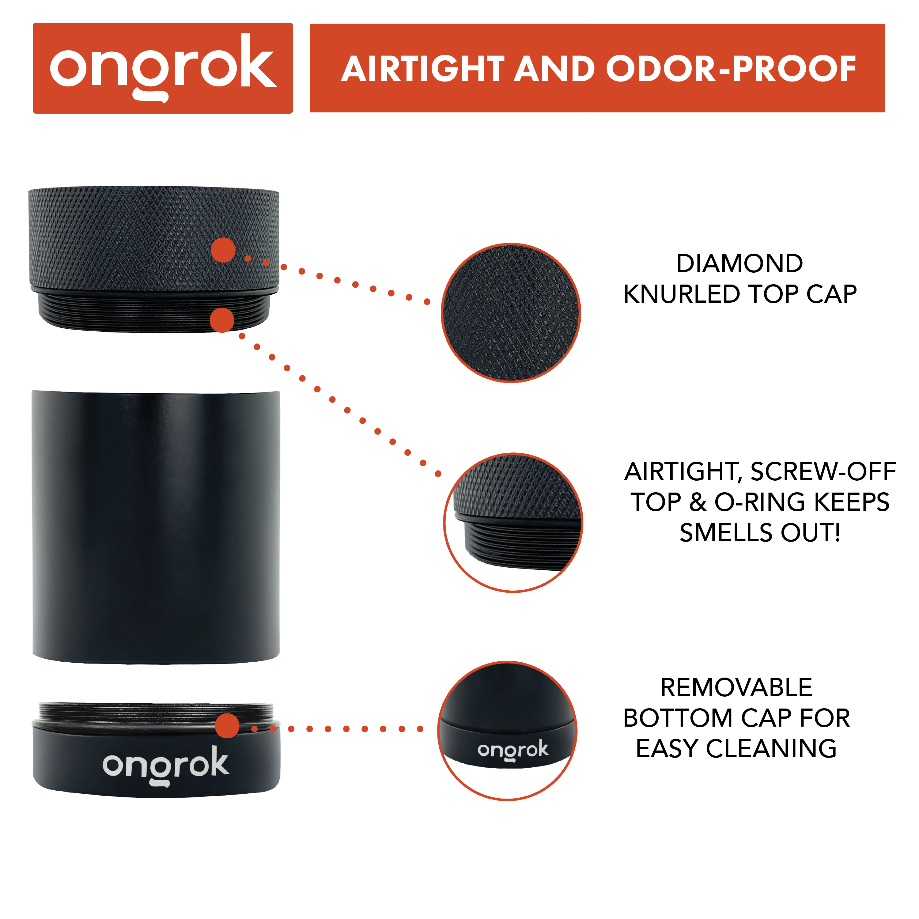 Ongrok Aluminum Metal Storage Jar - Discreet Smoker