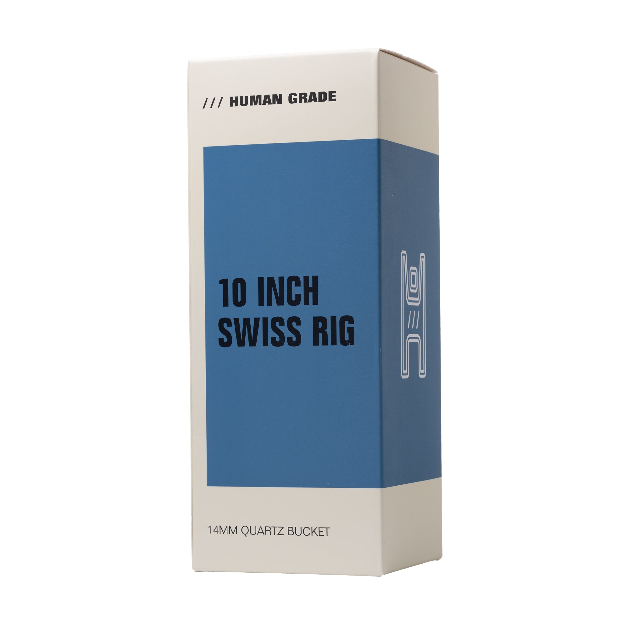 Human Grade 10" Swiss Rig Glass Recycler Water Pipe - Discreet Smoker