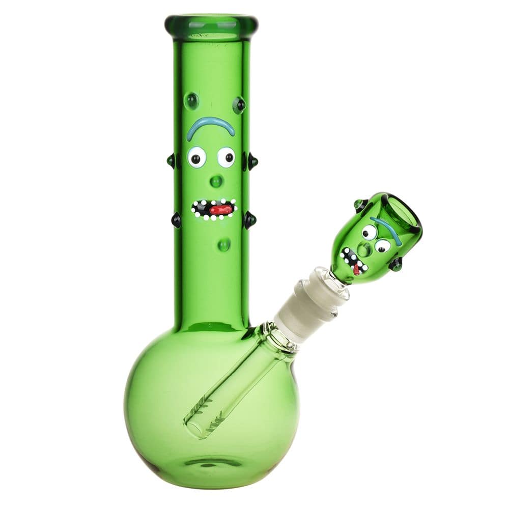 Richard the Pickle Glass Water Pipe - 9" / 14mm F - Discreet Smoker