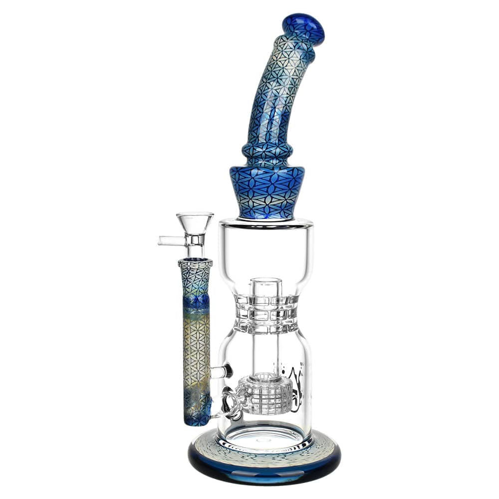 Pulsar Flower of Life Water Pipe - 12.25" - 14mm - Discreet Smoker