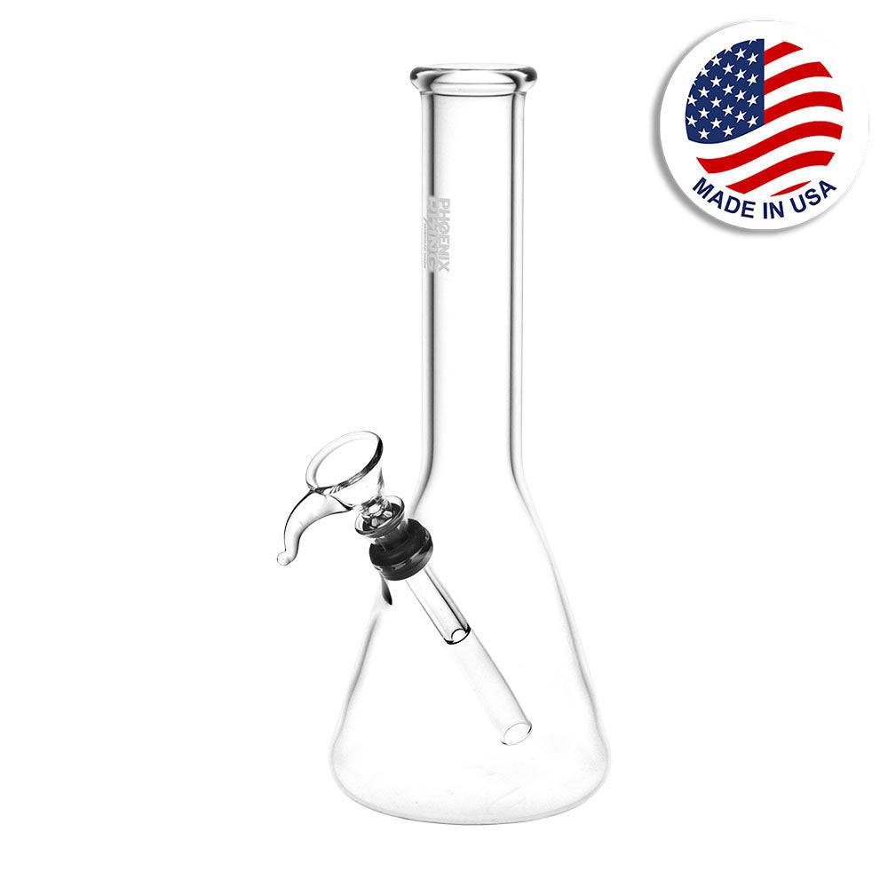 Phoenix Rising Pequeño Beaker Water Pipe - 9.25" / Clear - Discreet Smoker