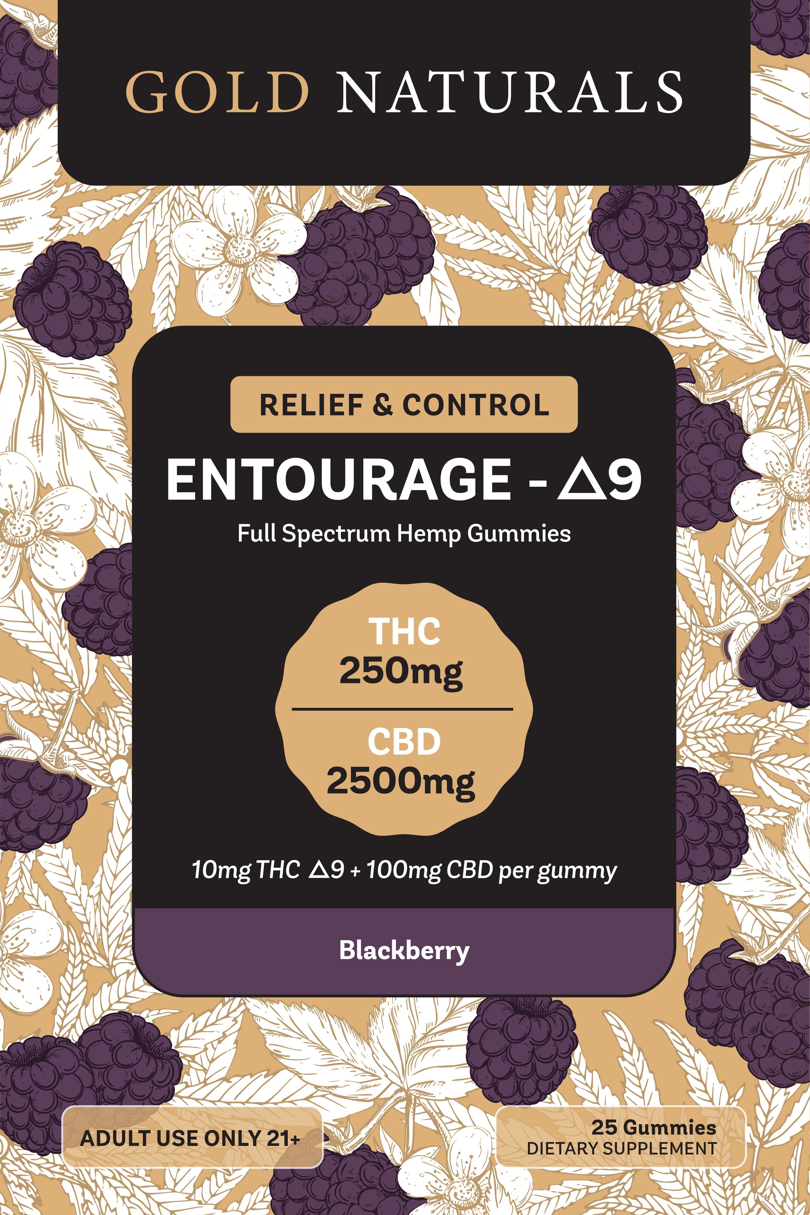 Gold Naturals Entourage Δ9 Gummy - Discreet Smoker
