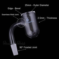 HONEY BEVEL DEEP BOWL QUARTZ BANGER - 90° DEGREE | BL - Discreet Smoker