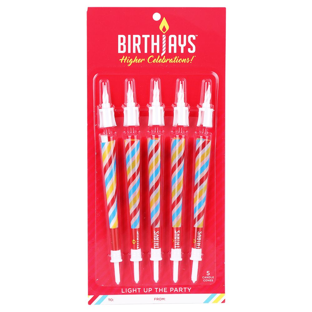 5PC PACK - BirthJays Birthday Pre-Roll Candle Cones - King Size - Discreet Smoker