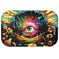 Pulsar Magnetic Rolling Tray Lid - Sunflower Of The Mind / 11"x7" - Discreet Smoker