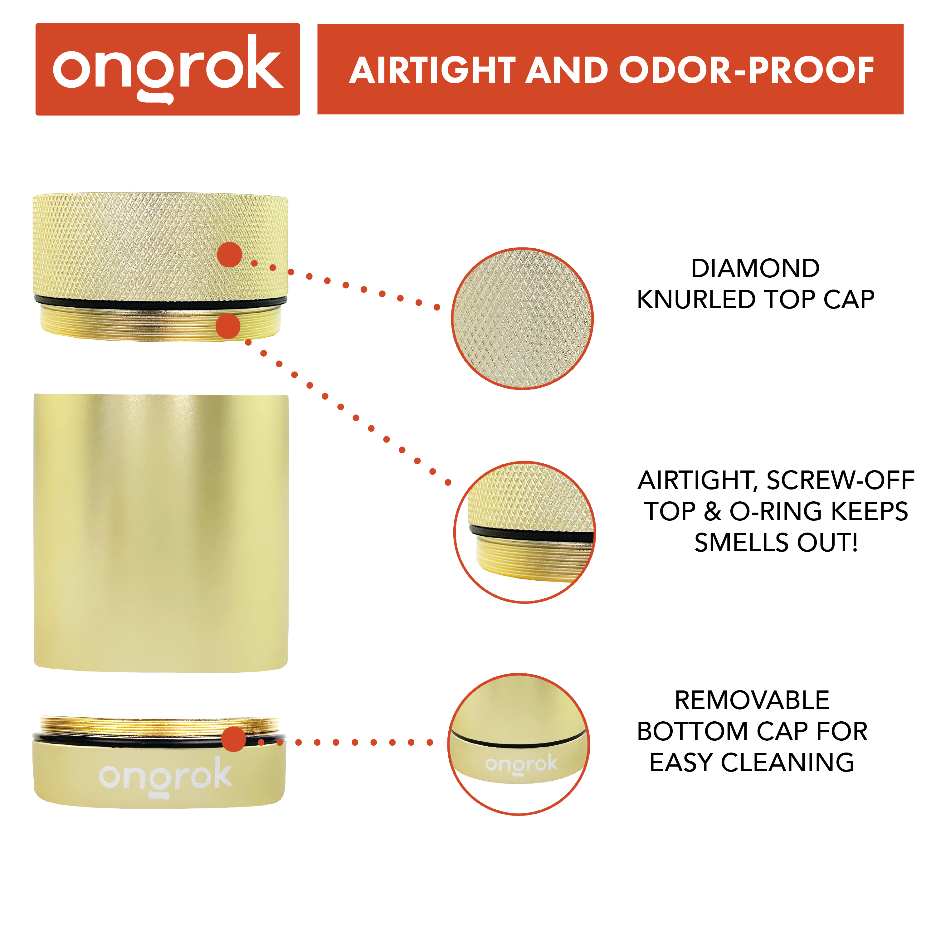 Ongrok Aluminum Metal Storage Jar - Discreet Smoker