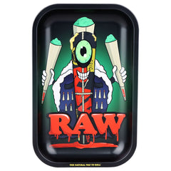 RAW Black Cone Monster Metal Small Rolling Tray - 11"x7" - Discreet Smoker