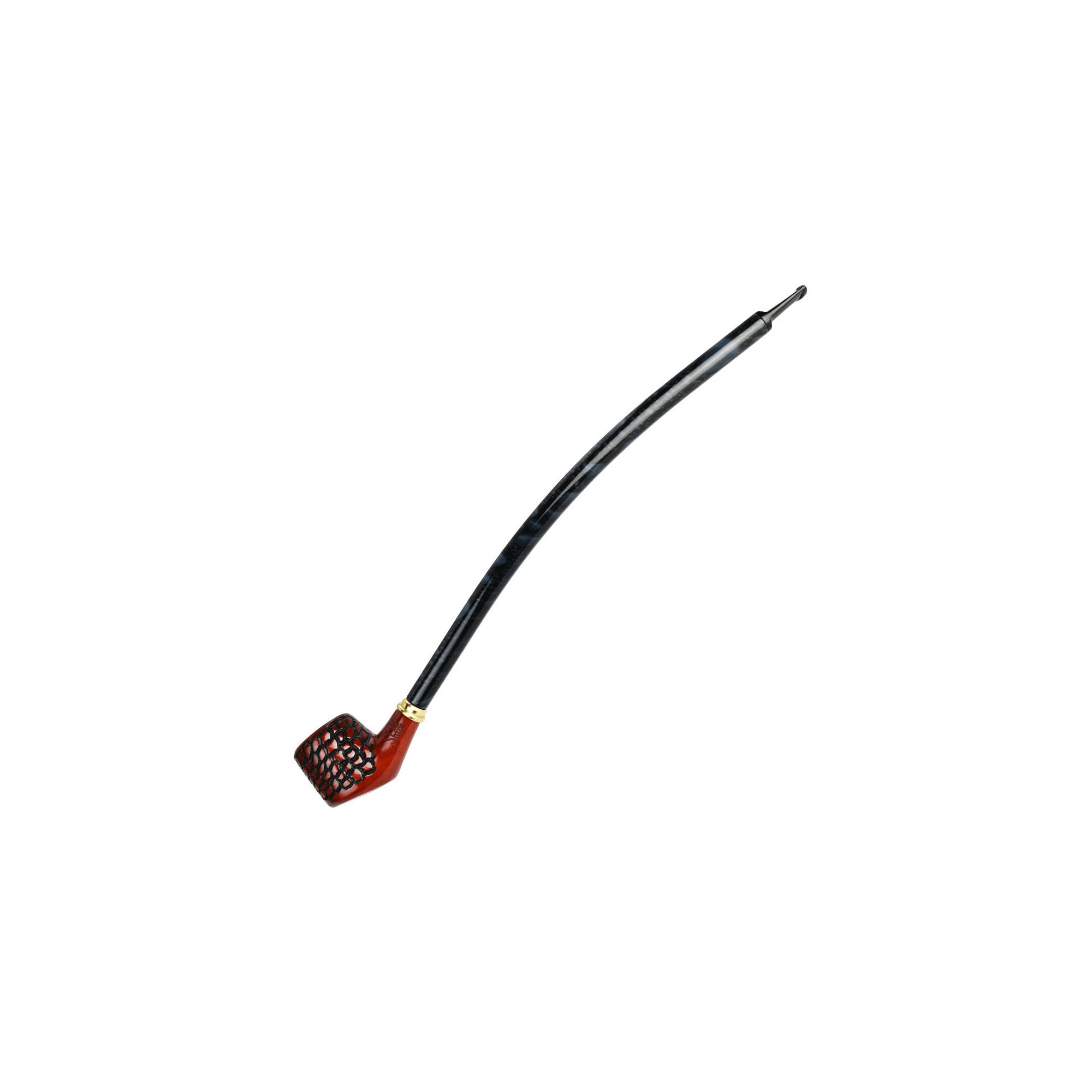 Pulsar Shire Pipes Curved Engraved Cherry Wood Tobacco Pipe - 15" - Discreet Smoker