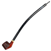 Pulsar Shire Pipes Curved Engraved Cherry Wood Tobacco Pipe - 15" - Discreet Smoker