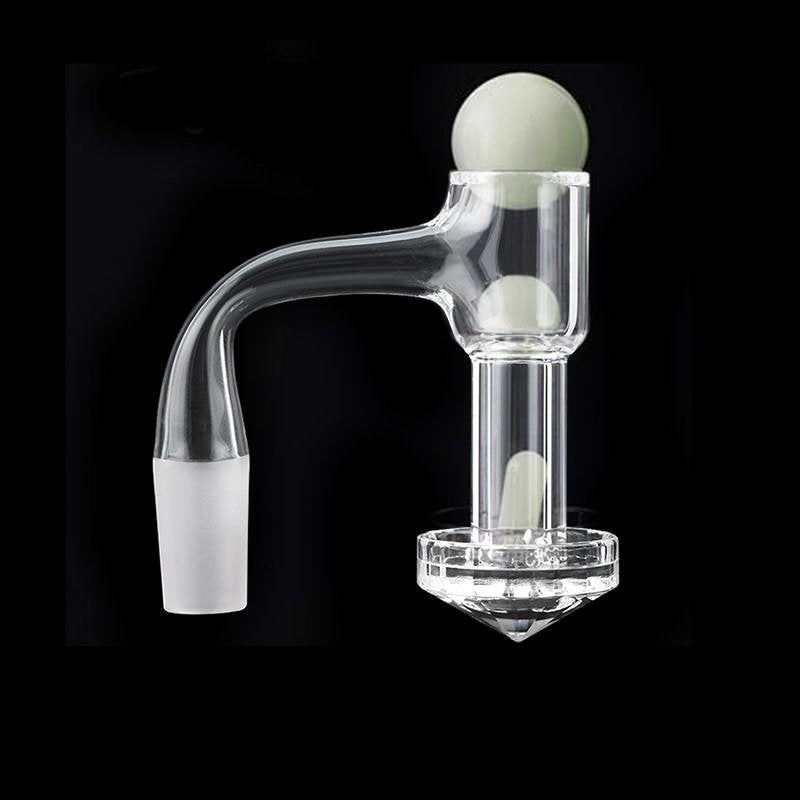 Full Weld Diamond Bottom Quartz Slurper Banger Set with Glow In The Dark Terp Sluper Set - Discreet Smoker