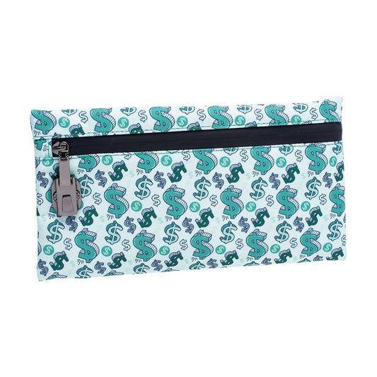 11IN X 6IN SMELLPROOF POUCH - DOLLAR SIGNS $ - Discreet Smoker