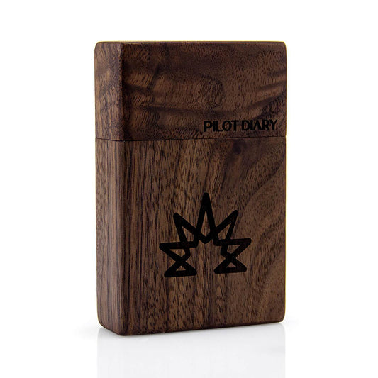 Wood Dugout With Glass One Hitter Pipe - Discreet Smoker