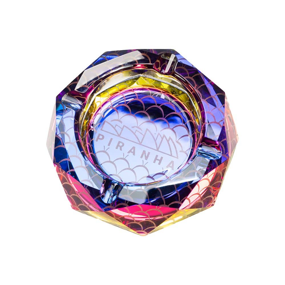 Piranha Scales Octagonal Glass Ashtray | 3.75" - Discreet Smoker