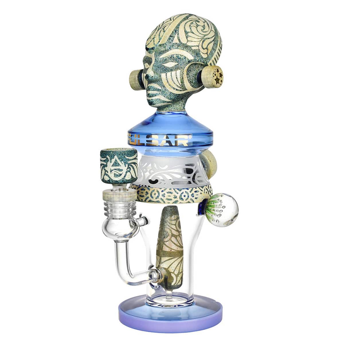 Pulsar Hieroglyph Series High Priestess Water Pipe - 11"/14mm F/Colors Vary - Discreet Smoker