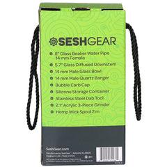 SeshGear Glass Beaker Water Pipe Smokers' Kit | 8" | 14mm F - Discreet Smoker