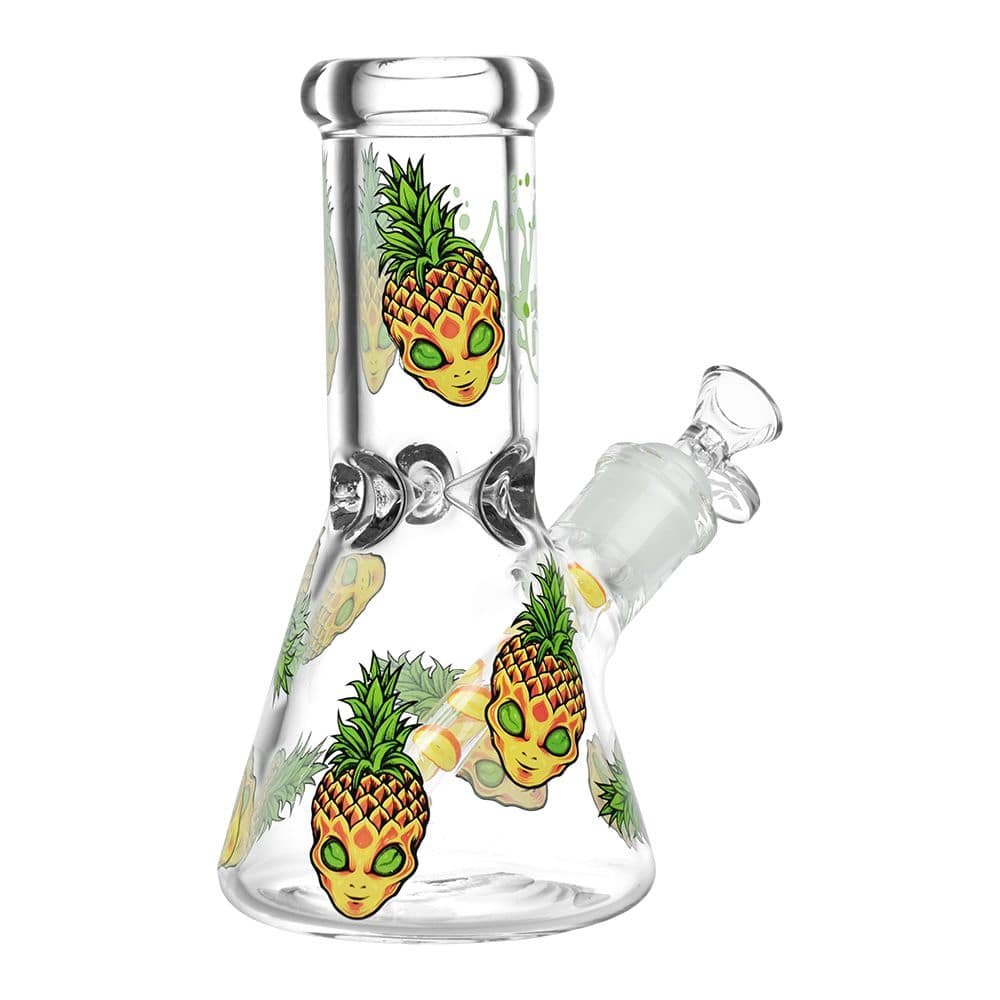 Pulsar Pinealien Design Series Glass Beaker Water Pipe - 8" / 14mm F - Discreet Smoker