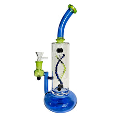 Daze Glass - 2nd Gen Spinning DNA & Turbine Perc Glass Water Pipe - Discreet Smoker