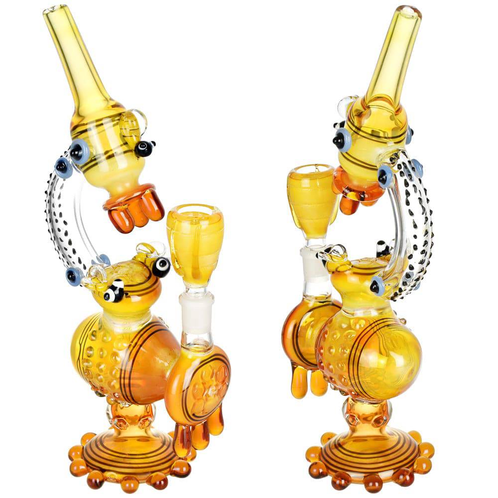 Bee Microscope Water Pipe - 11" / 14mm F - Discreet Smoker