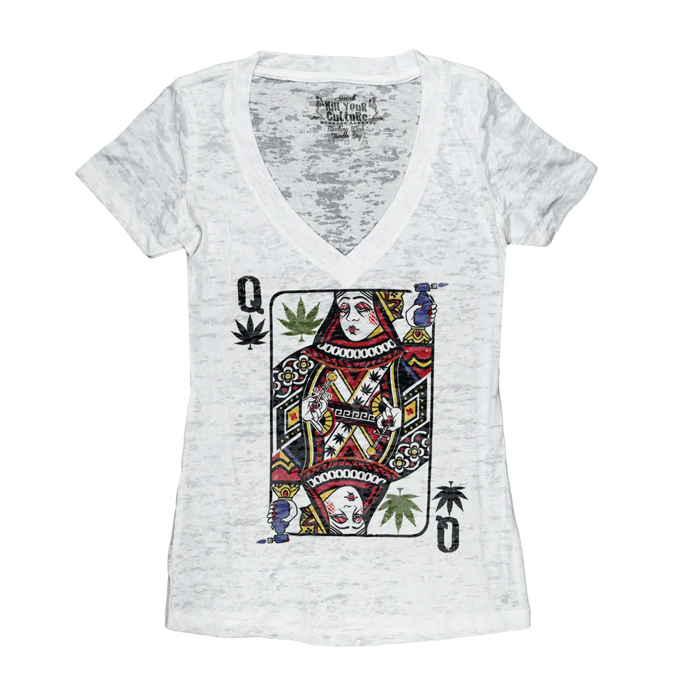 Kill Your Culture Queen of Concentrates Women's Burnout T-Shirt - Discreet Smoker