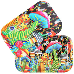 Pulsar Metal Rolling Tray W/ Lid - Garden of Cosmic Delights / 11" x 7" - Discreet Smoker