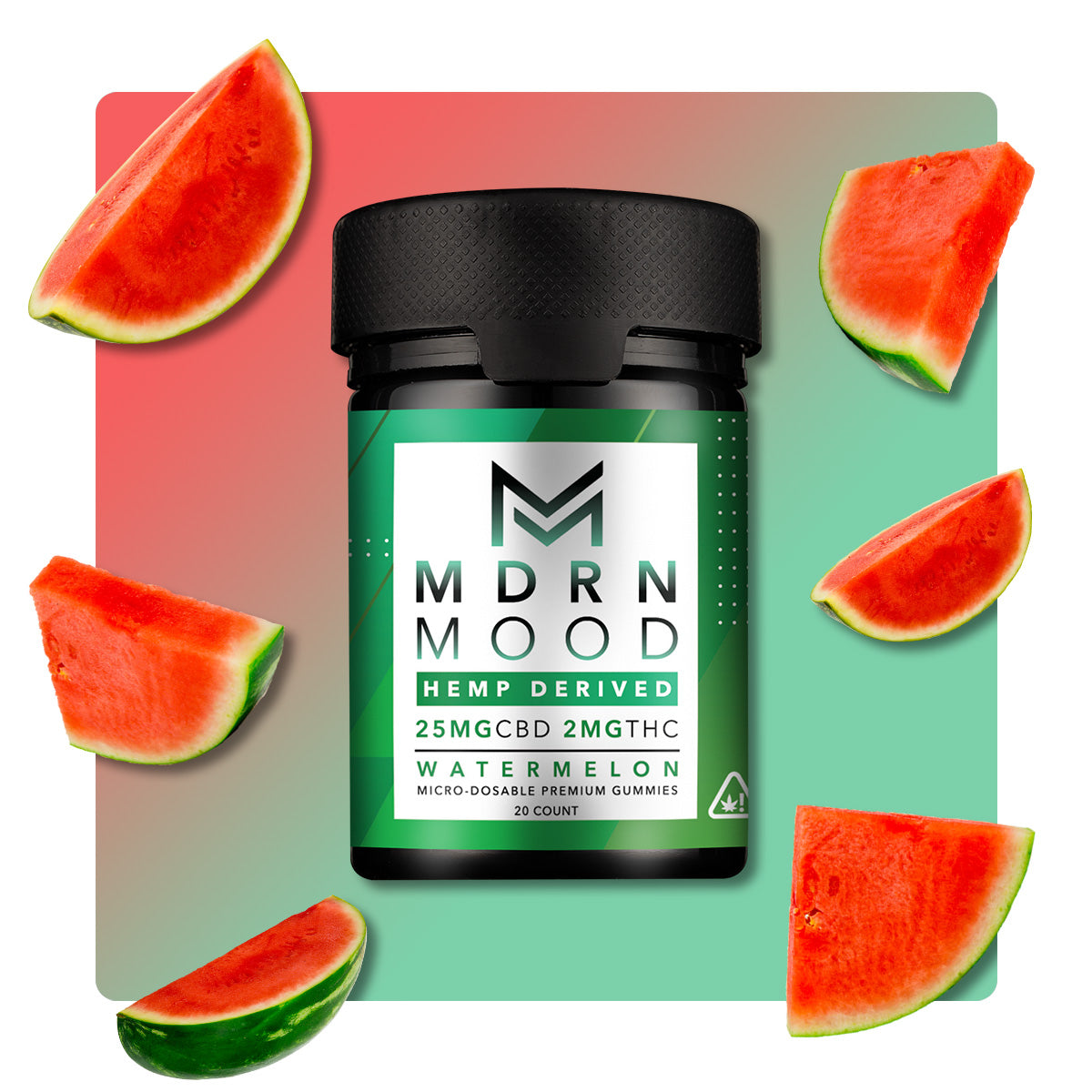 Watermelon - 25mg CBD / 2mg THC (20ct) - Discreet Smoker