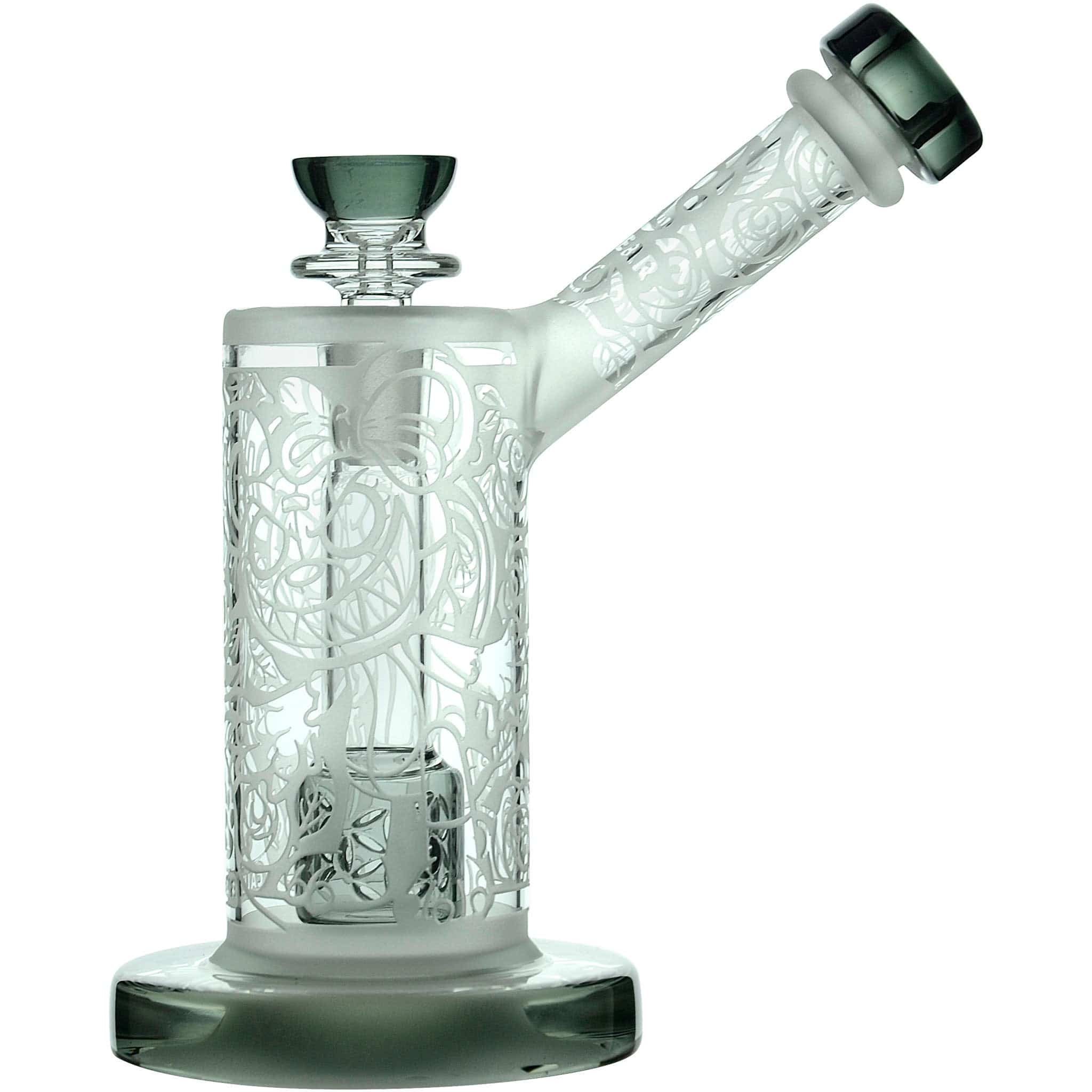 Calibear Sandblasted Seed Of Life Percolator Upright Bubbler - Discreet Smoker