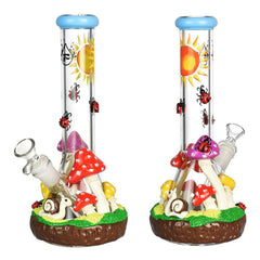 Pulsar Ladybug Shroom Beaker Water Pipe- 10.25"/14mm F - Discreet Smoker