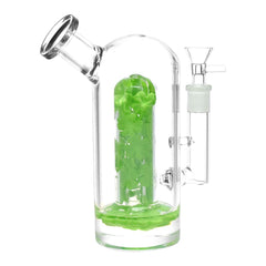 Lucky Clover Glass Water Pipe - 7.75" / 14mm F - Discreet Smoker