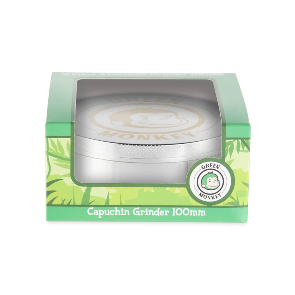 Green Monkey Grinder - Capuchin 4pc - 100mm - Discreet Smoker