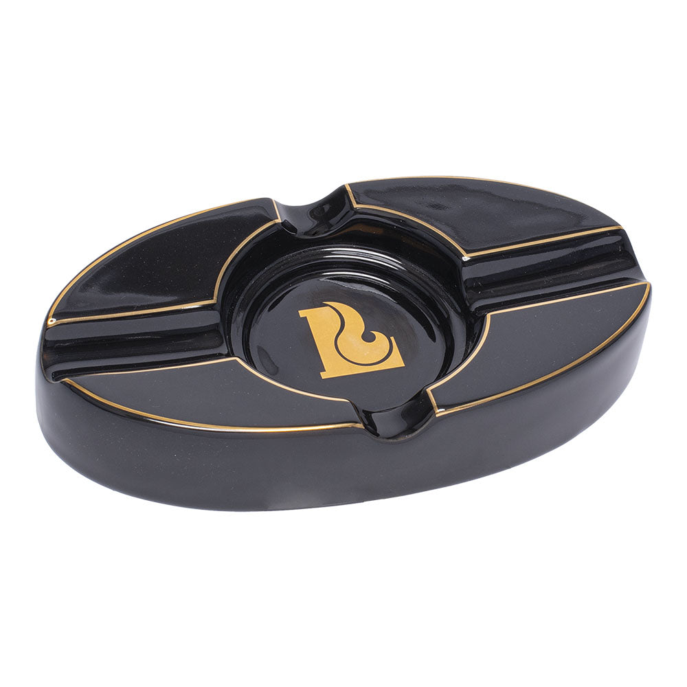 Lucienne Black Oval Cigar Ashtray - 7.5" x 3.8" - Discreet Smoker