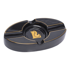 Lucienne Black Oval Cigar Ashtray - 7.5" x 3.8" - Discreet Smoker