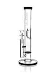 GRAV® Medium Straight Base w/ Disc Water Pipe - Black Accent - Discreet Smoker
