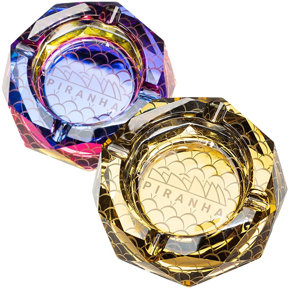Piranha Scales Octagonal Glass Ashtray | 3.75" - Discreet Smoker