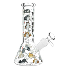 Pulsar Kitten Corral Beaker Glass Water Pipe - 7.75" - Discreet Smoker