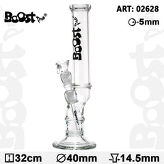 Boost | 12.5" Pro Bolt Glass Water Pipe Bong - Discreet Smoker