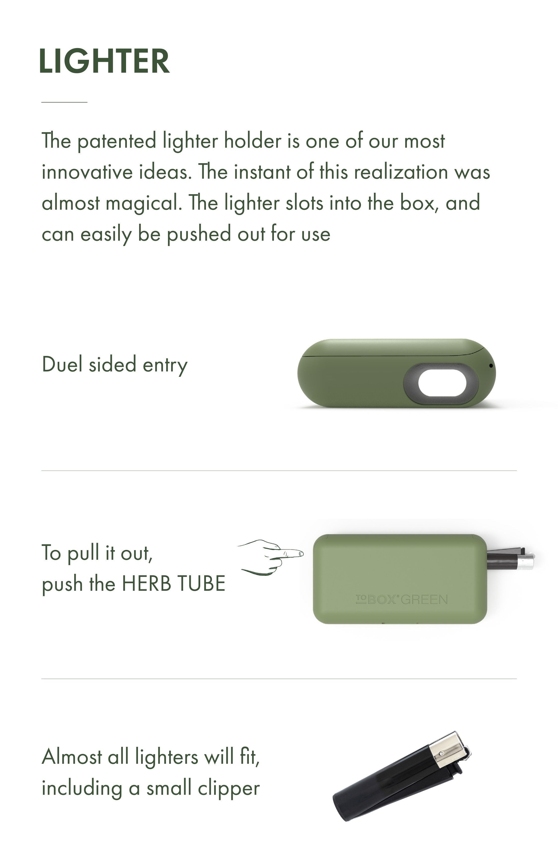 Tobox Green All-In-One Pocket Size Smell-Proof Stash Box Rolling Kit - Discreet Smoker