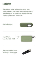 Tobox Green All-In-One Pocket Size Smell-Proof Stash Box Rolling Kit - Discreet Smoker