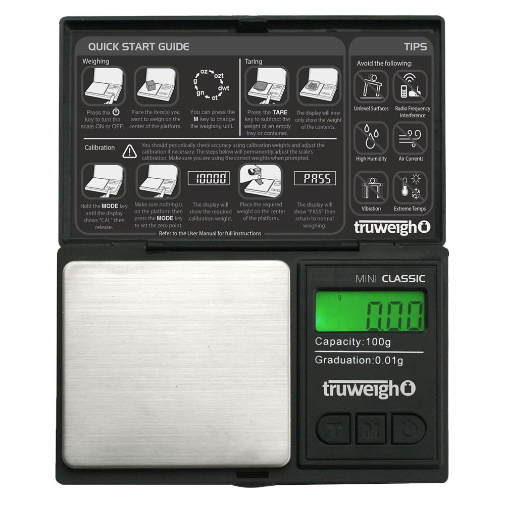 Truweigh Mini Classic Digital Mini Scale | 100g x 0.01g - Discreet Smoker