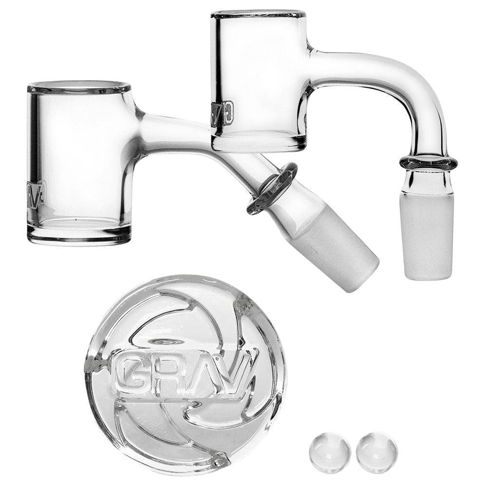 GRAV Seamless Quartz Banger Set | 4pc | 14mm M - Discreet Smoker