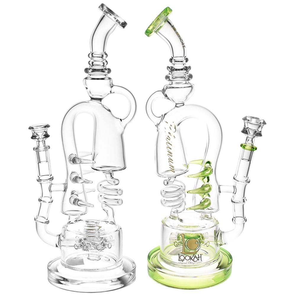 Lookah Glass Spiral Recycler Water Pipe | 14.75" | 14mm F - Discreet Smoker