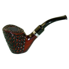 Shire Pipes Standing Carved Cherry Wood Tobacco Pipe - 5.5" - Discreet Smoker