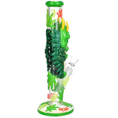 420 Dragon Glow In Dark Tube Water Pipe - 11.8" / 14mm F - Discreet Smoker