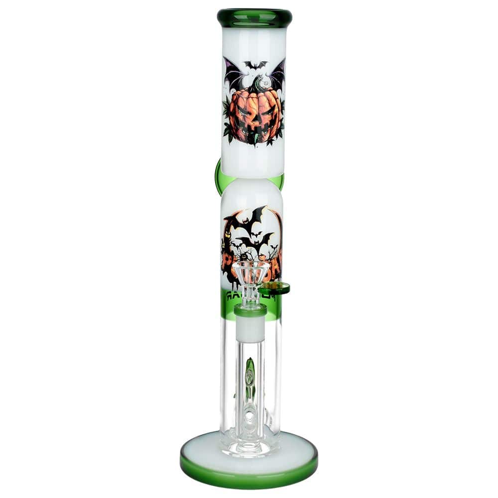 Pulsar Double Stacked Halloween Glass Water Pipe - 12.75" / 14mm F - Discreet Smoker