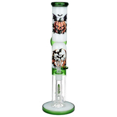 Pulsar Double Stacked Halloween Glass Water Pipe - 12.75" / 14mm F - Discreet Smoker