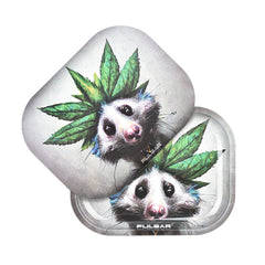 Pulsar Mini Metal Rolling Tray w/ Lid - Opotsum / 7"x5.5" - Discreet Smoker