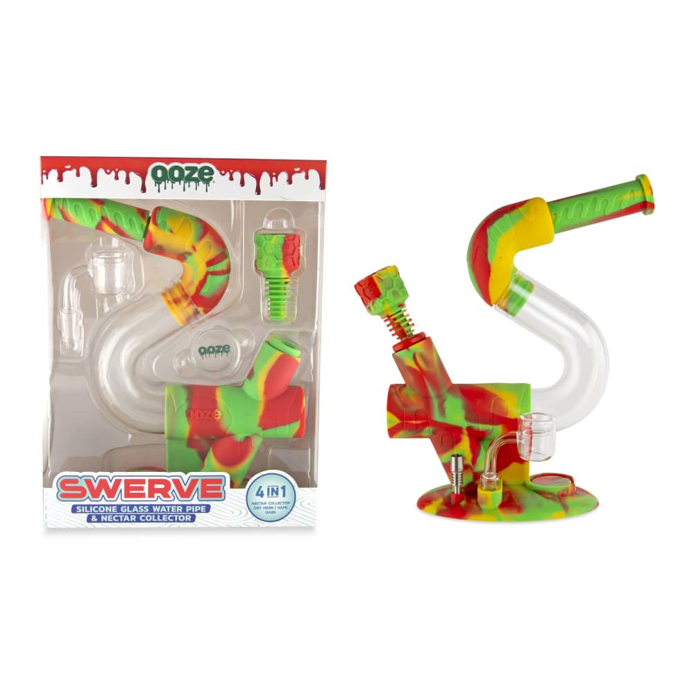Ooze Swerve Silicone Water Pipe - Discreet Smoker