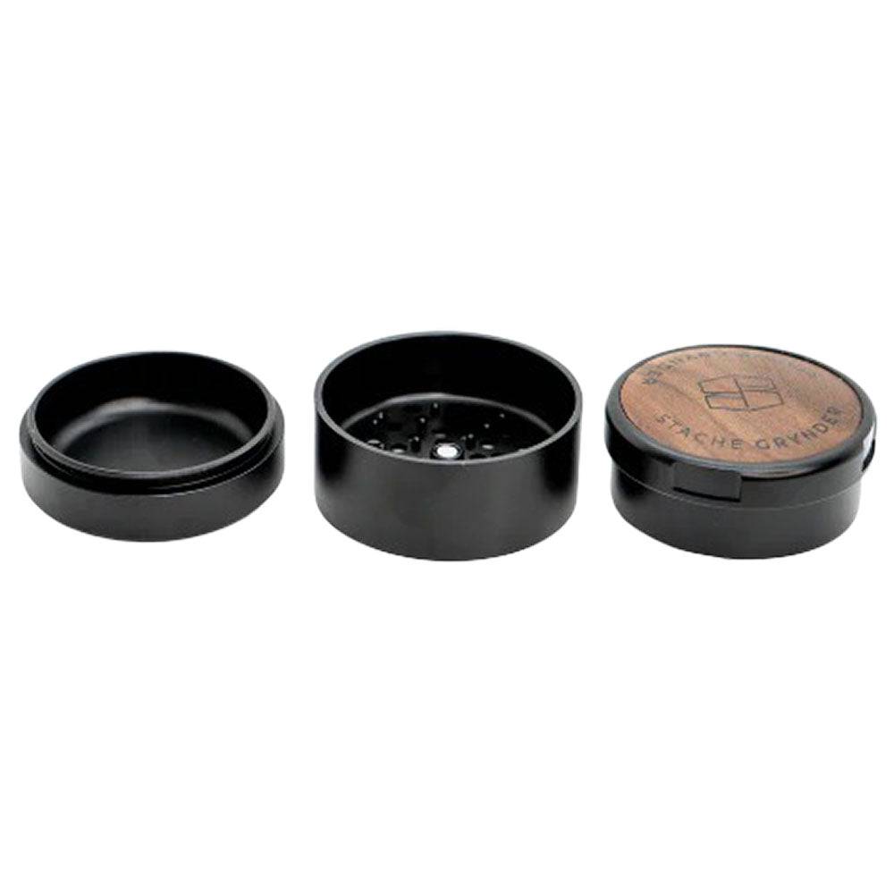 Stache Products Wood Lid Grynder | 3pc | 2.5" - Discreet Smoker