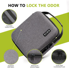 OZCHIN Smell Proof Bag with Combination Lock Shockproof Hard Shell Carrying Case Smoking Tobacco Bag Odorless Pouch Medicine Organizer Case Container Travel