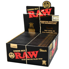 RAW Black Inside Out Rolling Papers | Kingsize Slim - Discreet Smoker
