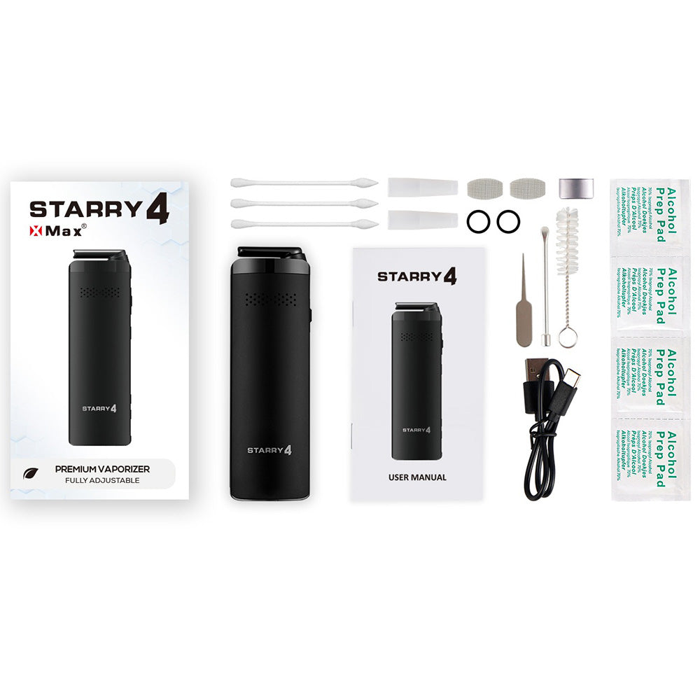 XVape XMAX Starry 4.0 Dry Herb Vaporizer - 2550mAh / Black - Discreet Smoker